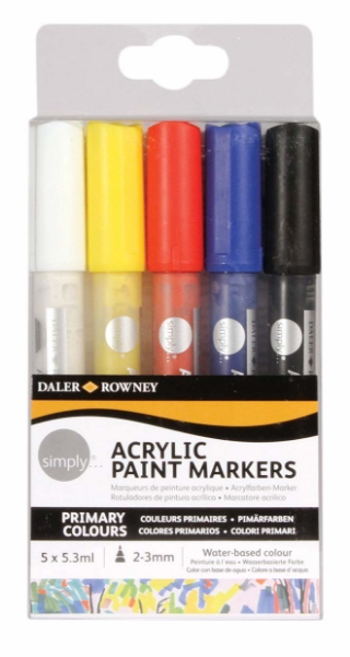 Picture of Daler Rowney Acrylic Paint Markers - Set of 5 (5.3ml)