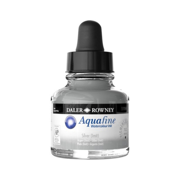 Picture of Daler Rowney Aquafine Watercolour Ink - Silver (29.5ml)