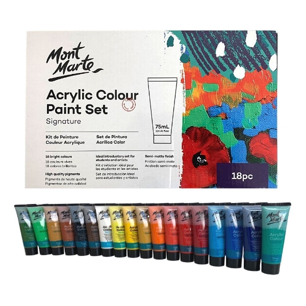Picture of Mont Marte Acrylic Colour Paint Set - 18 Pieces (75ml)