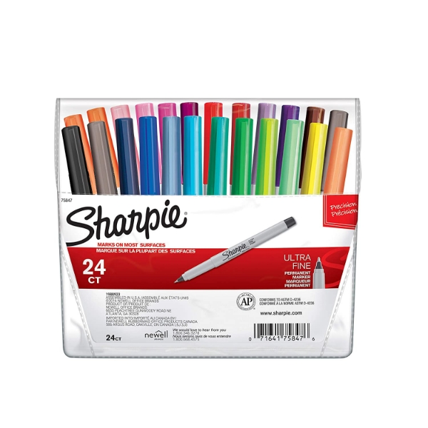 SHARPIE PERMANENT MARKERS FINE COLOR BURST 24CT