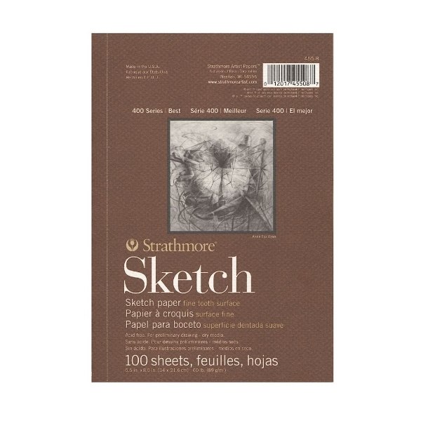 Picture of Strathmore 400 Series Sketch Pad - Wire Bound - 89gsm 5.5"x8.5" (100 Sheets)