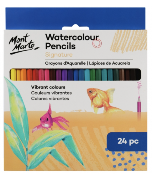 Picture of Mont Marte Signature Watercolour Pencils 24pc Vibrant Colours Art