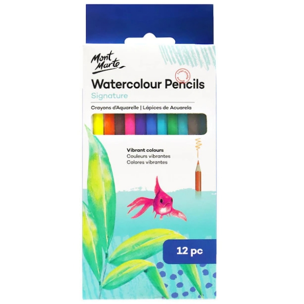 Picture of Mont Marte Watercolour Pencils Set - 12 Pieces