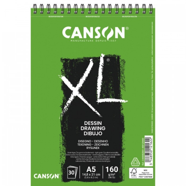 Picture of Canson XL Dessin Drawing Spiral Album A4 160 gsm  21x29.7cm