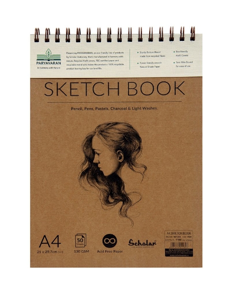 Picture of Paryavaran Sketch Book A4 150gsm 50 Sheets