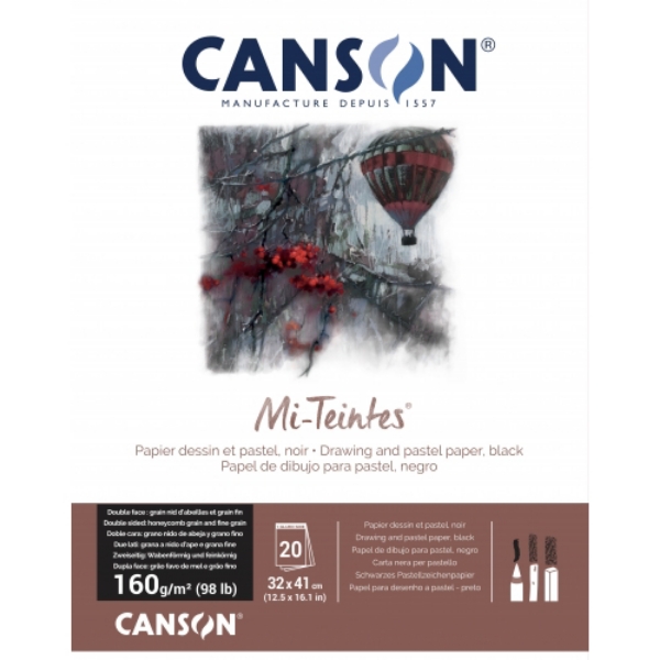 Picture of CANSON My Teintes pad, Black tones 20 Sheets 32 x 41 cms