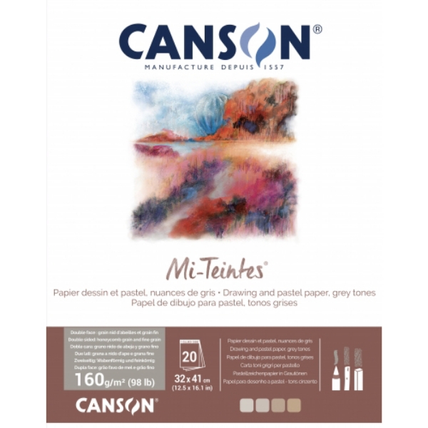 Picture of CANSON My Teintes pad, Grey tones 20 Sheets 32 x 41 cms