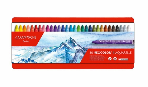 Picture of Caran d'Ache Neocolor II Water-Soluble Wax Pastels Tin - Pack of 30