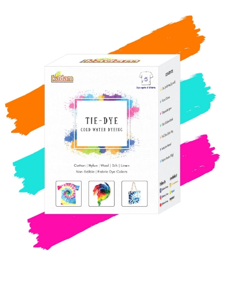Picture of Kadam Colors Tie-Dye Kit Cold Water Dye Colors - Orange, Teal Green, Hot Pink