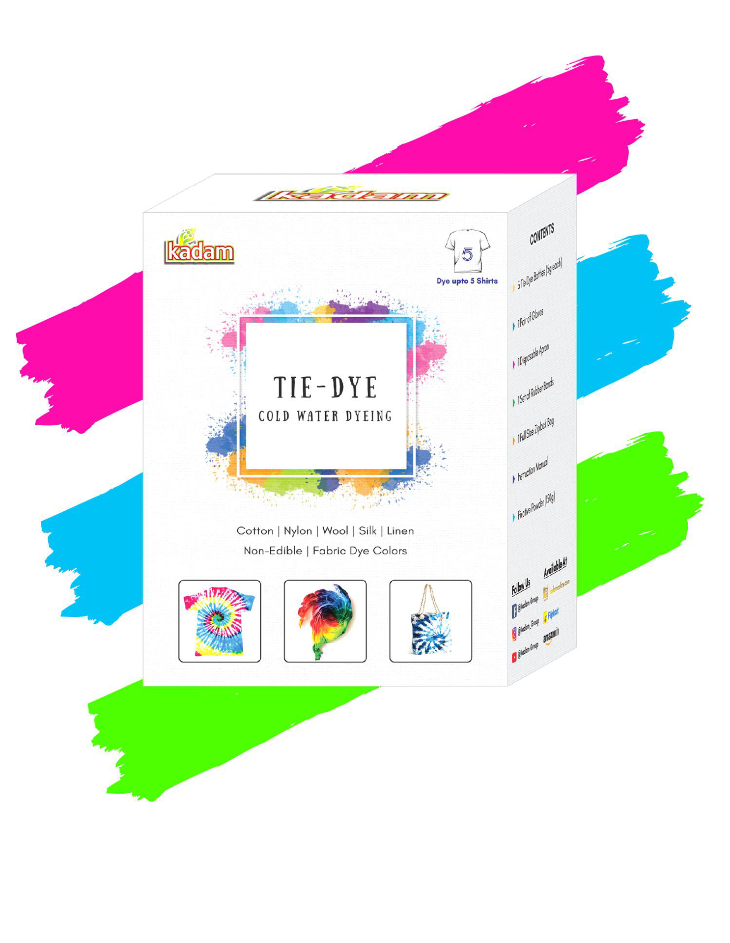 Kadam Colors TieDye Kit Cold Water Dye Colors Vibrant