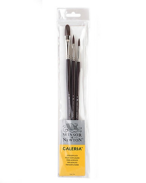 Picture of Winsor & Newton Galeria Synthetic Brush Set of 3