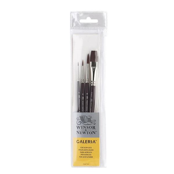 Picture of Winsor & Newton Galeria Synthetic Brush Short Handle set of 4