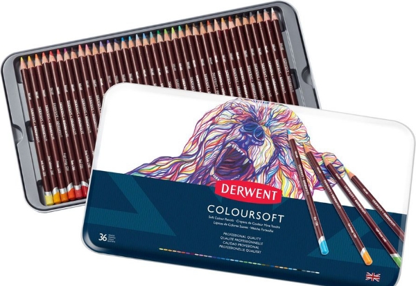 Picture of Derwent Coloursoft Pencils - Tin of 36