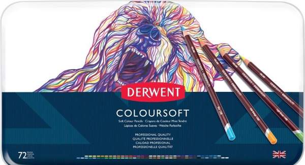 Picture of Derwent Coloursoft Pencils - Tin of 72