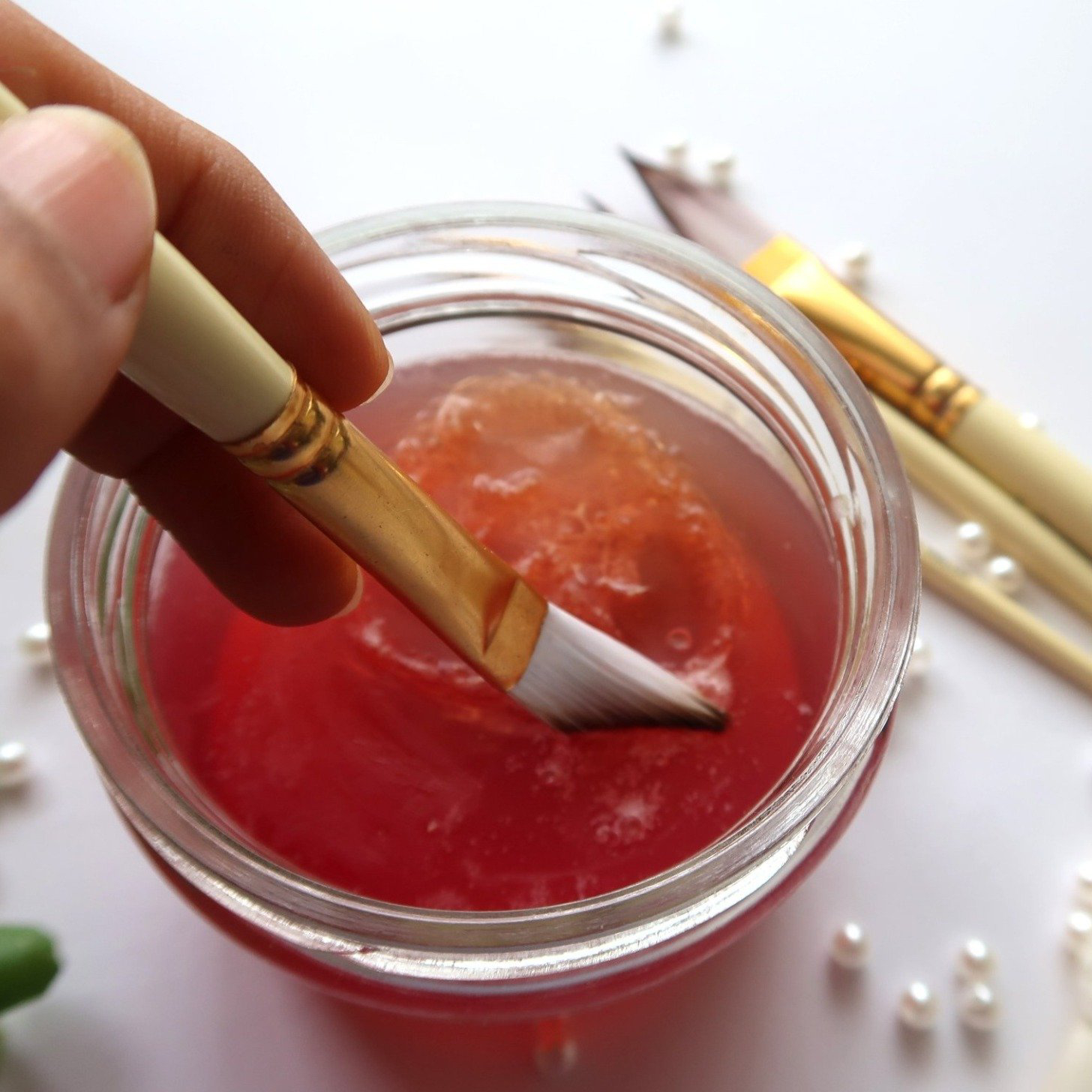 Artyshils Brush Cleaning Glass Soap Jar Jute Texture