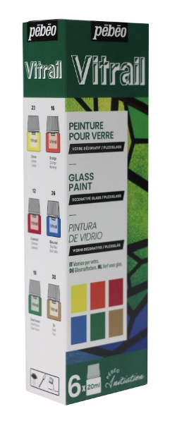 Picture of Pebeo Vitrail Glass Paint Initiation - Set of 6 (20ml)
