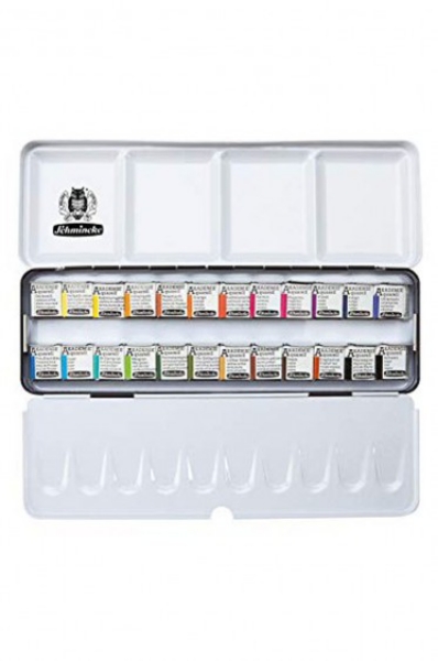 Picture of Schmincke Akademie Aquarell Compact Metal Set 24 Half Pan