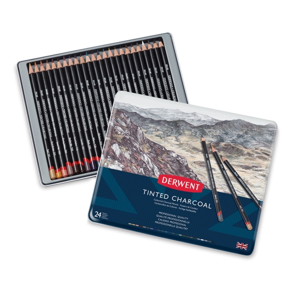 Picture of Derwent Tinted Charcoal Pencil Set - Assorted Colours