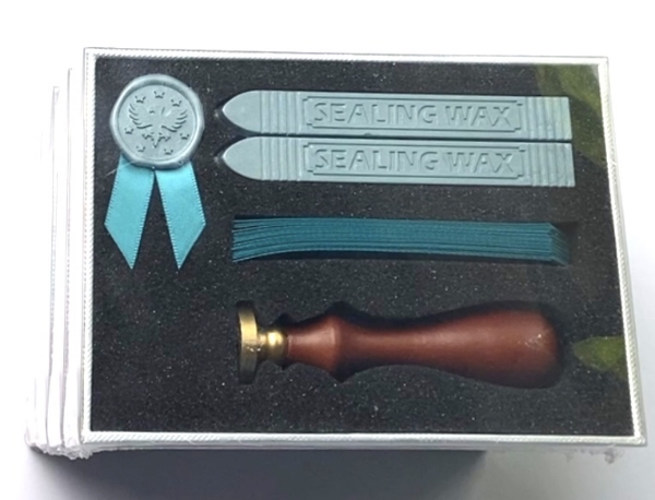 Picture of HTC Vintage Wax Seal Stamp Kit (Teal Wax + Bird Stamp)