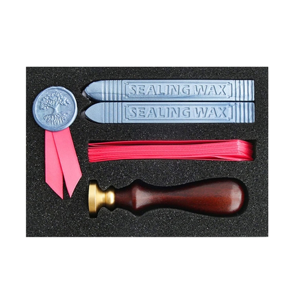 Picture of HTC Vintage Wax Seal Stamp Kit Blue & Red + Tree Stamp