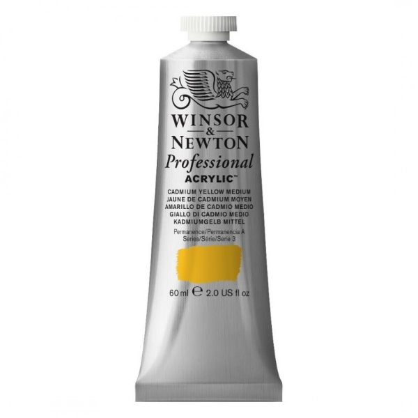 Picture of Winsor & Newton Professional Acrylic Colour 60ml - Cadmium Yellow Medium (S-3)