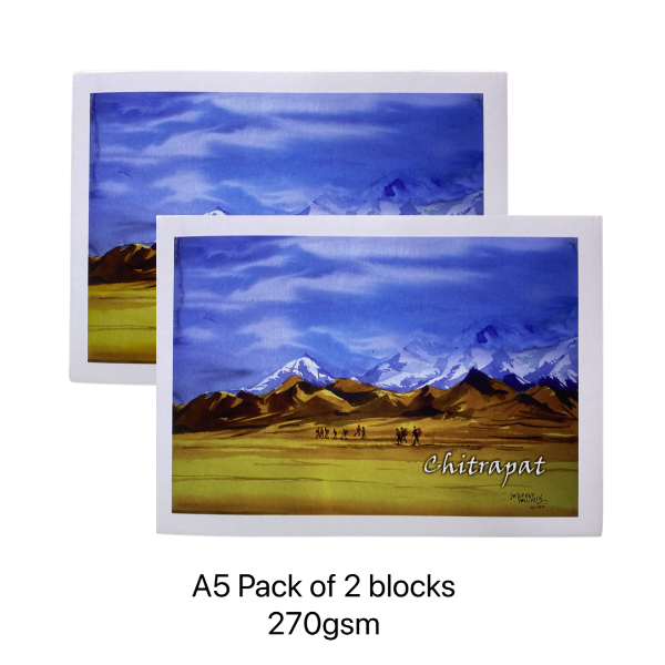 Picture of Chitrapat Watercolour Paper Block A5 270gsm Rough 25 Sheets pack of 2 (Including Shipping Charges)