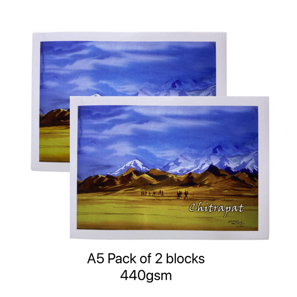 Picture of Chitrapat Watercolour Paper Block A5 440gsm Rough 25 Sheets pack of 2 