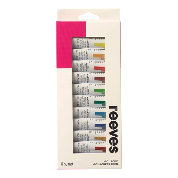 Picture of REEVES GOUACHE COLOUR TUBES SET OF 12X10ML