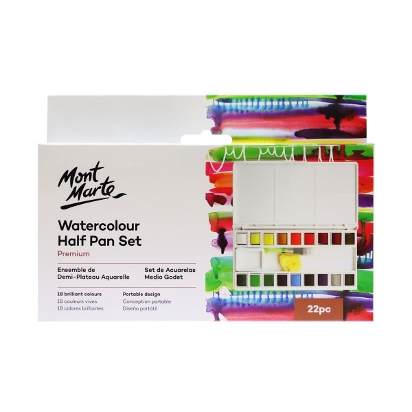 Picture of Mont Marte Watercolour Half Pan - Set of 22