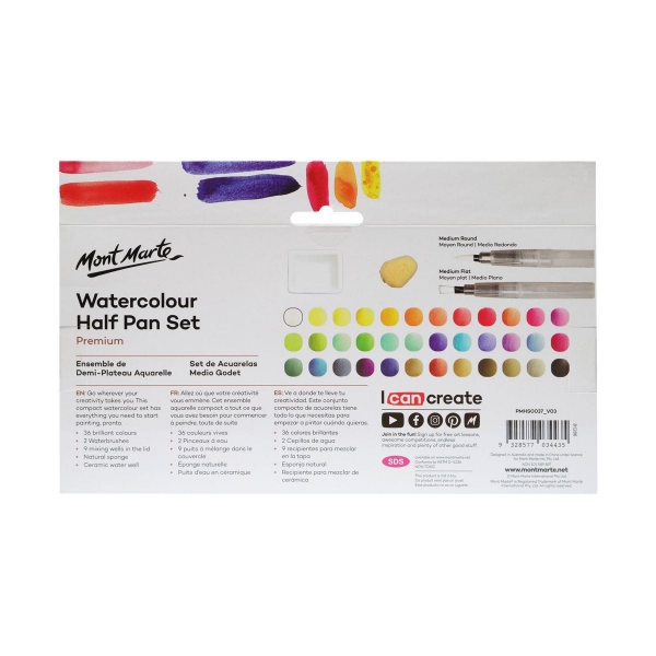 Picture of Mont Marte Watercolour Half Pan - Set of 41