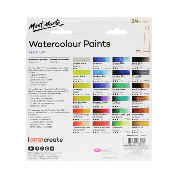 Picture of Mont Marte Premium Watercolour Paints - Set of 24 (8ml)