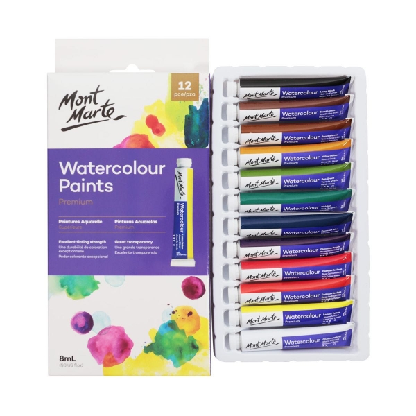 Picture of Mont Marte Premium Watercolour Paints - Set of 12 (8ml)