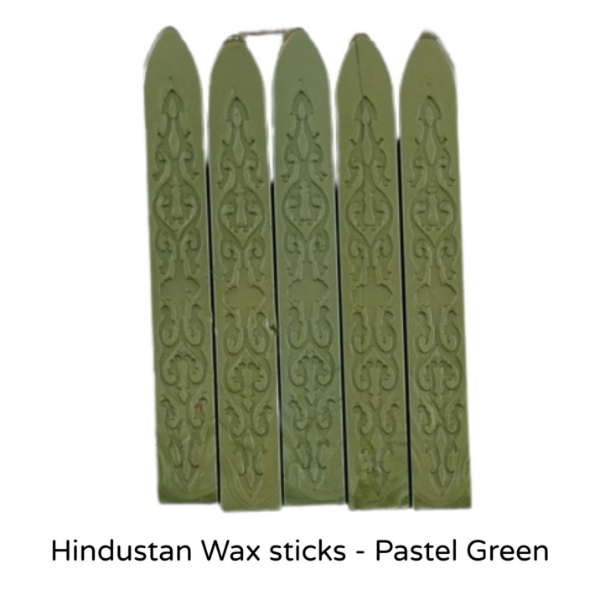 Picture of HTC Square Wax Stick Set Of 5 - Pastel Green