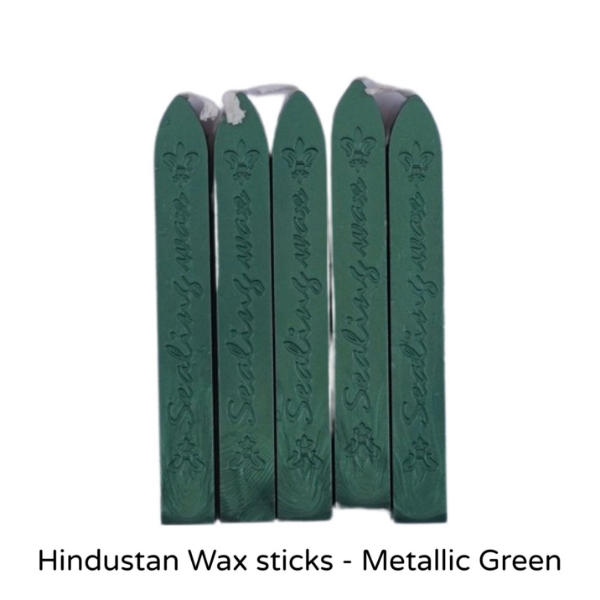 Picture of HTC Square Wax Stick Set Of 5 - Metallic Green
