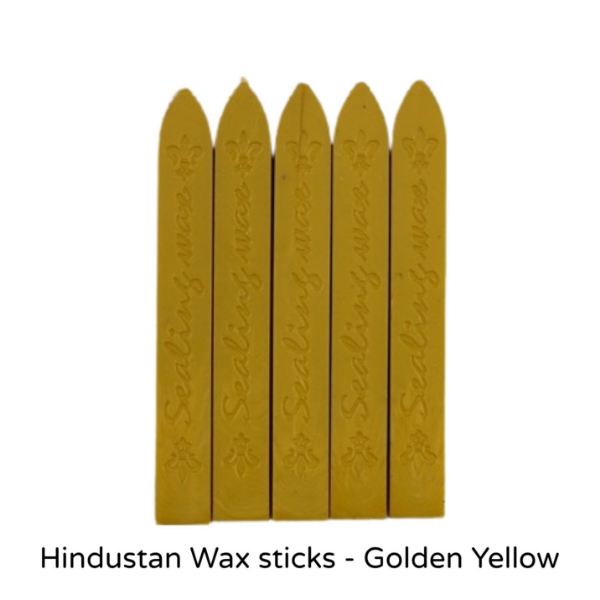 Picture of HTC Square Wax Stick Set Of 5 - Golden Yellow