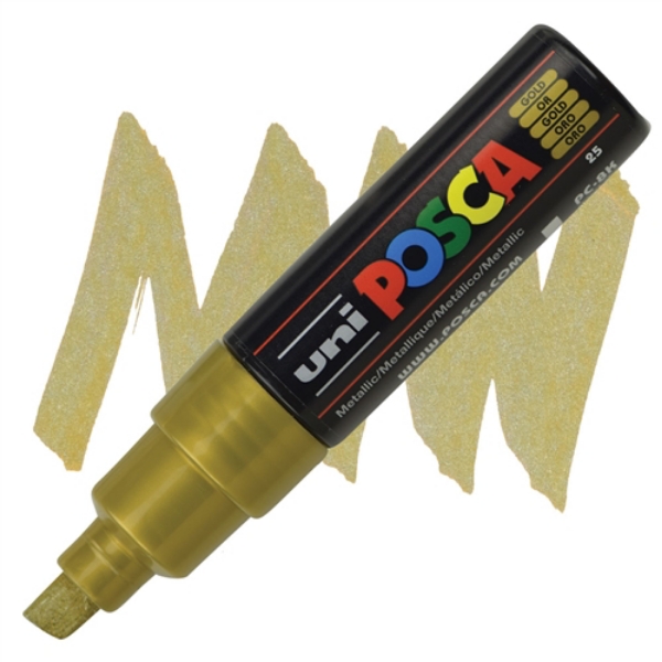 Picture of Uni Posca Marker Chisel Tip Gold - 8mm