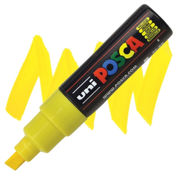 Picture of Uni Posca Marker Chisel Tip Yellow - 8mm