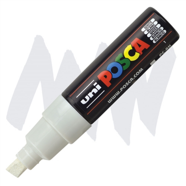 Picture of Uni Posca Marker Chisel Tip White - 8mm