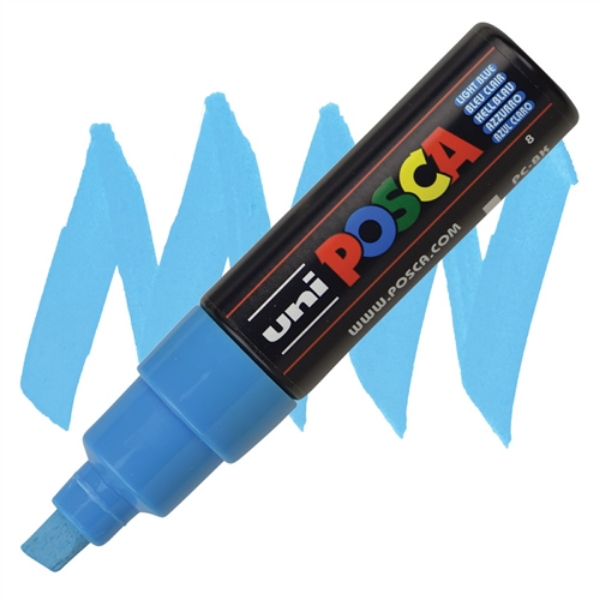 Picture of Uni Posca Marker Chisel Tip Light Blue - 8mm