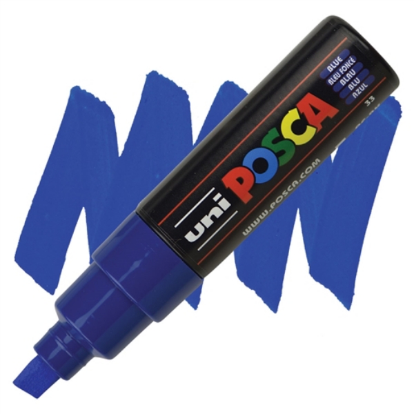 Picture of Uni Posca Marker Chisel Tip Blue - 8mm
