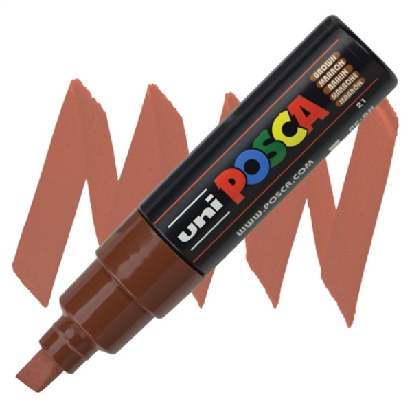 Picture of Uni Posca Marker Chisel Tip Brown - 8mm