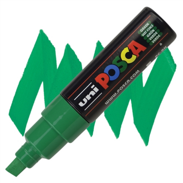 Uni Posca Marker Chisel Tip Green