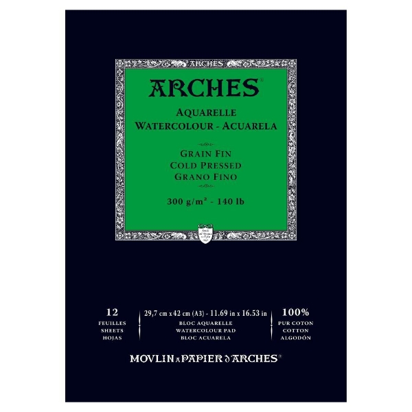 Picture of Arches Watercolor Paper Pad Cold Pressed - 300gsm (29.7x42cm)