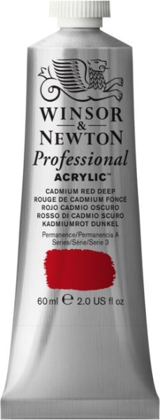 Picture of Winsor Newton Professional Acrylic - Cadmium Red Deep 60 ml
