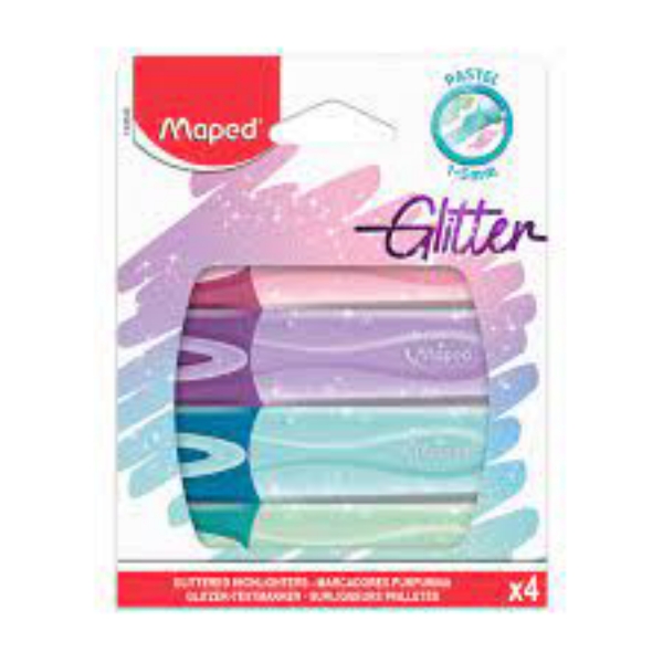 Picture of Maped Pastel Glittered Highlighters- Set of 4