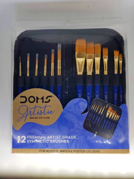 Picture of Doms Artistic Brush Zip Case - 12 Premium Artist Grade Synthetic Brushes