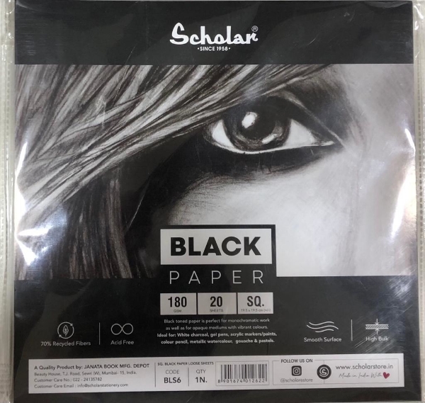 Picture of Scholar Square Black Paper 180 gsm 20sheets