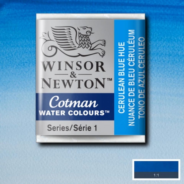 Picture of Winsor & Newton Cotman Water Colour Half Pan Cerulean Blue Hue (SR-1)