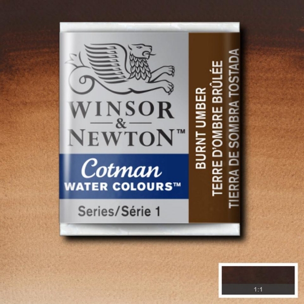 Picture of Winsor & Newton Cotman Water Colour Half Pan Burnt Umber (SR-1)