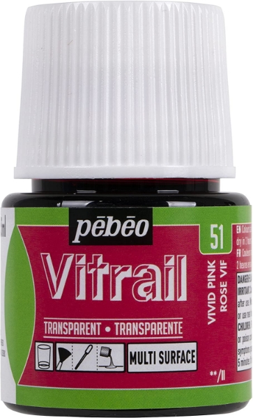 Picture of Pebeo Vitrail - 45ml Vivid Pink (51)